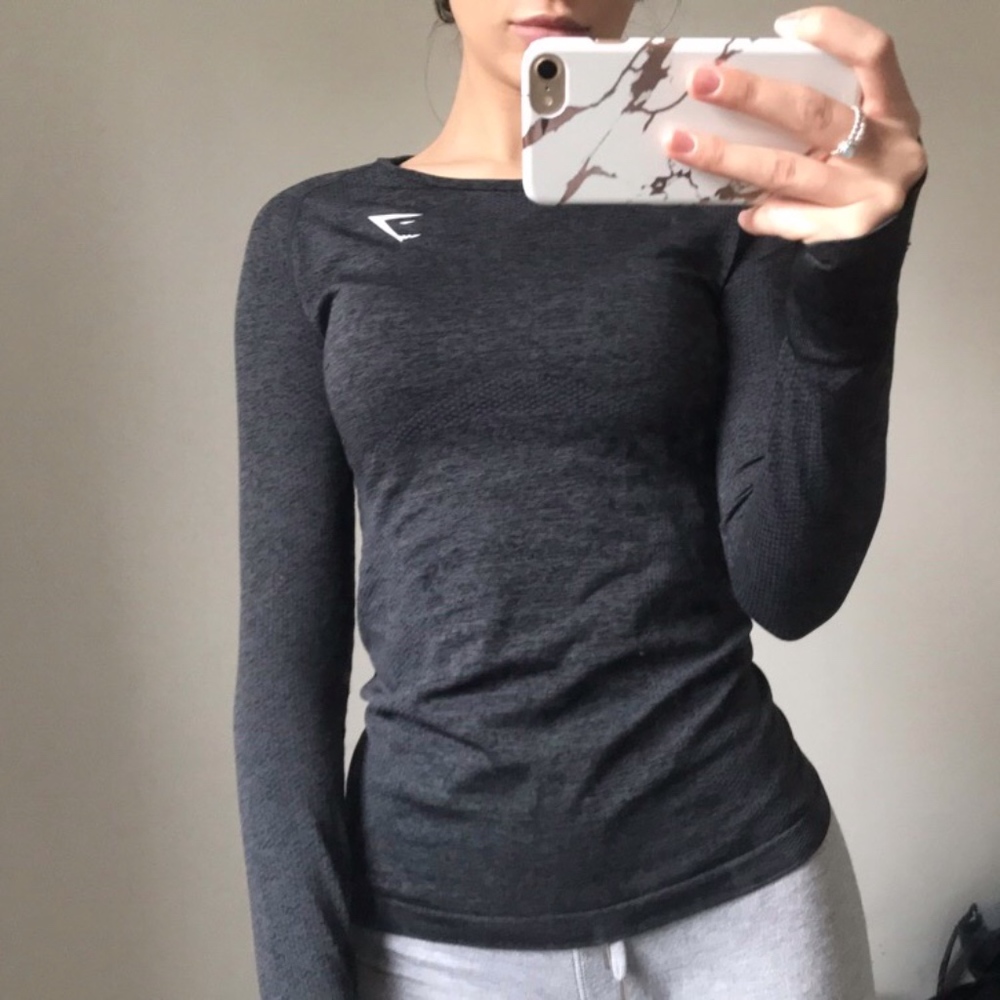Gymshark Seamless Top Black Marl